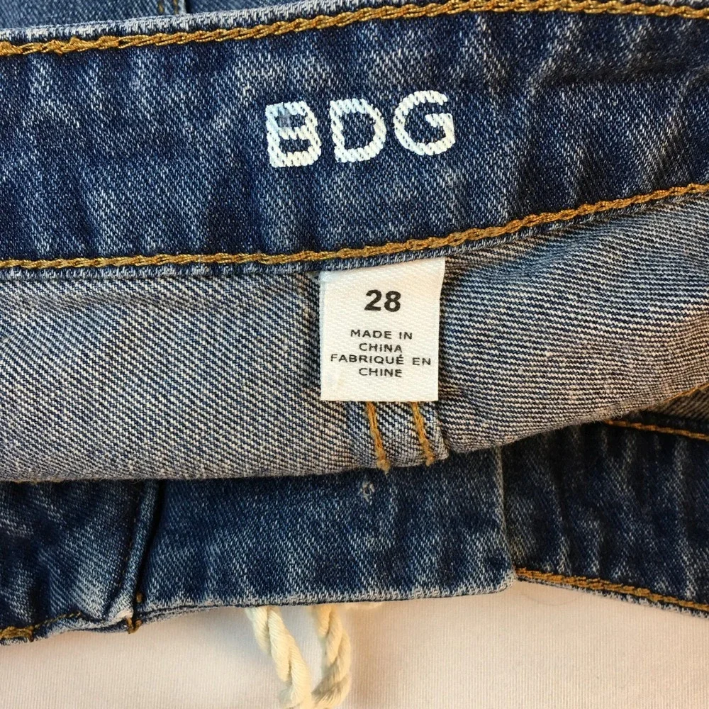 Y2K BDG High Waist‎ Lace Up Jeans Denim Shorts Cut-Off Grunge Preppy Women's 28